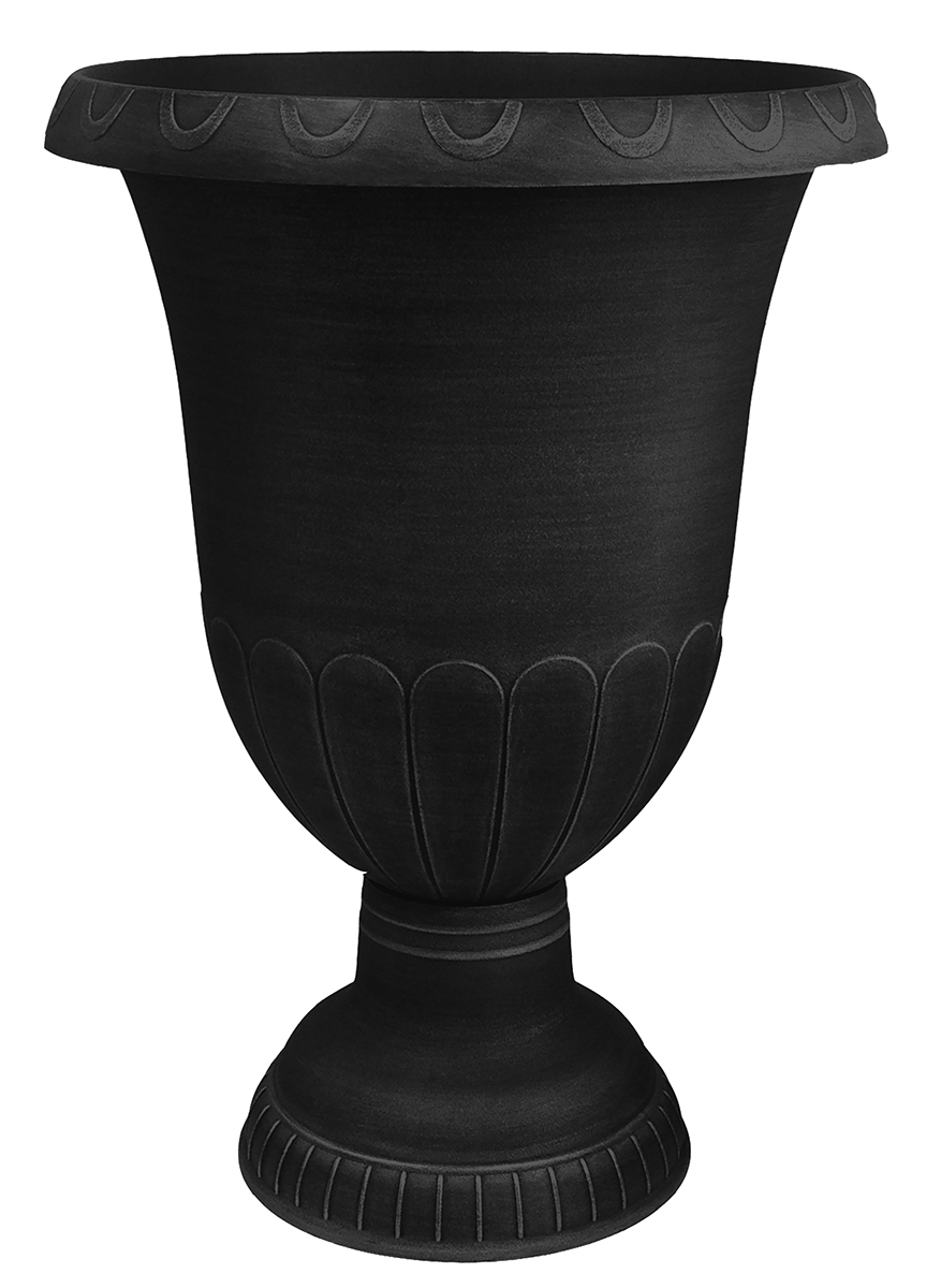 15 Inch Black Classic Urn - 9 per case - Decorative Planters